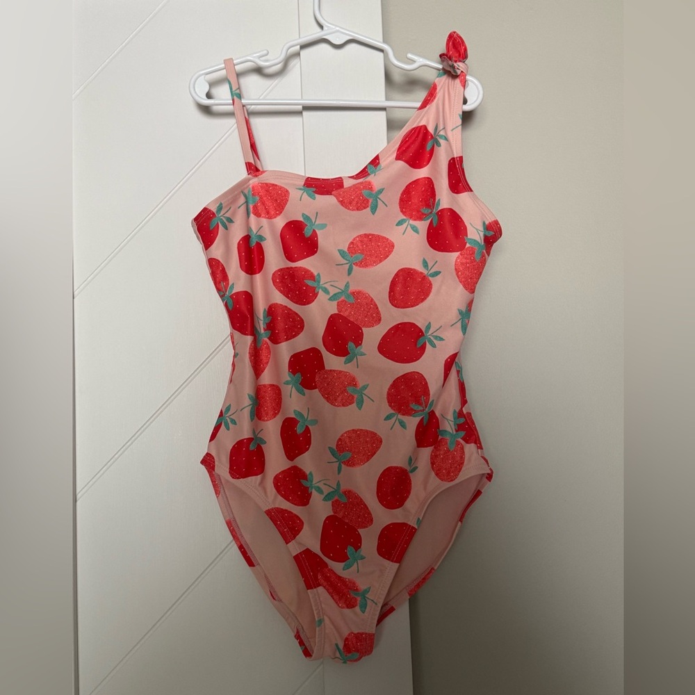GAP Kids Strawberry Print One Piece Swimsuit XL Pink Red Cute Summer - Picture 6 of 6